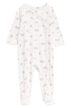 Nordstrom Babies' Print Cotton Footie In Pink Pretty Fawns