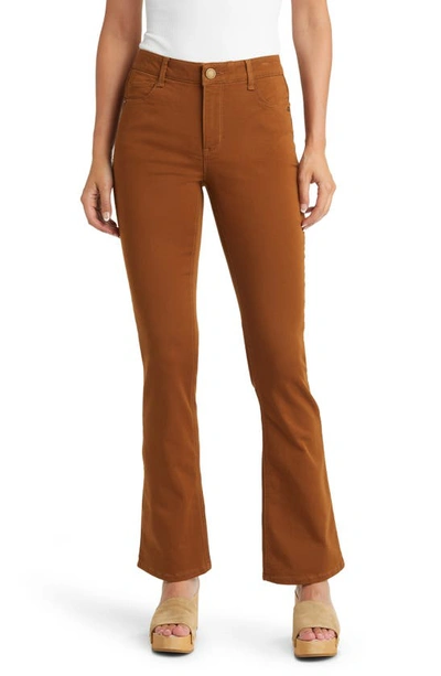 Wit & Wisdom 'ab'solution Itty Bitty High Waist Bootcut Pants In Roasted Pecan