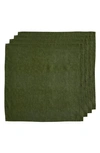 Bed Threads 4-pack Linen Napkins In Olive