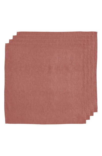 Bed Threads 4-pack Linen Napkins In Pink Clay