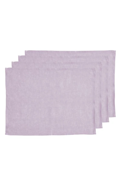 Bed Threads 4-pack Linen Placemats In Lilac