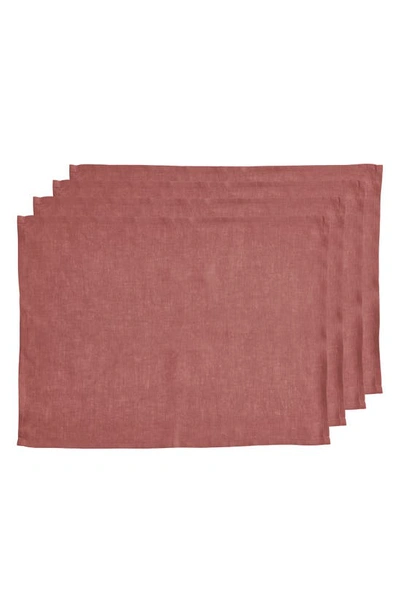 Bed Threads 4-pack Linen Placemats In Pink Clay