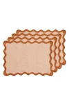 Bed Threads 4-pack Linen Placemats In Terracotta / Rust