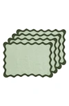 Bed Threads 4-pack Linen Placemats In Sage / Olive