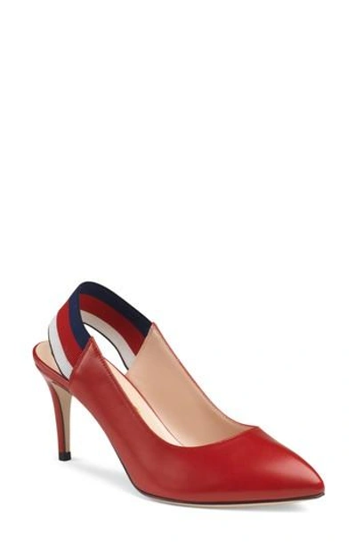 Gucci Sylvie Slingback Pump In Red
