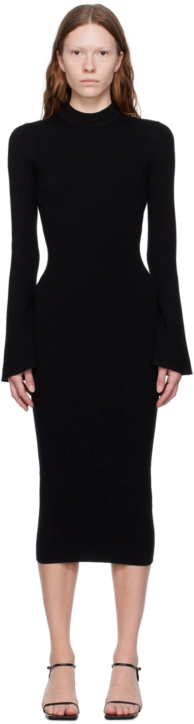 The Garment Marmont Open-back Knitted Dress In Black