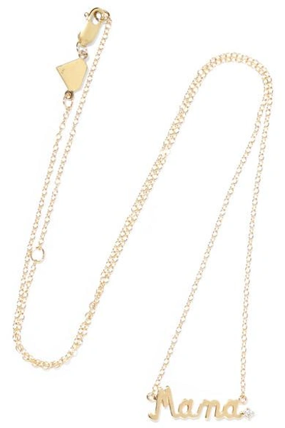 Alison Lou Mama 14-karat Gold Diamond Necklace