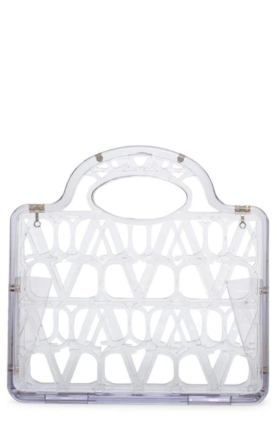 Valentino Garavani Mini Le Troisième Clear Acrylic Tote In T31 Trasparente