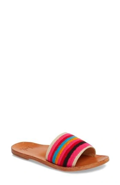 Beek Lovebird Embroidered Slide Sandal In Multi/ Tan