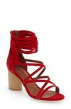Jeffrey Campbell 'despina' Strappy Sandal In Red Suede