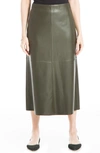 Max Studio Faux Leather A-line Skirt In Loden