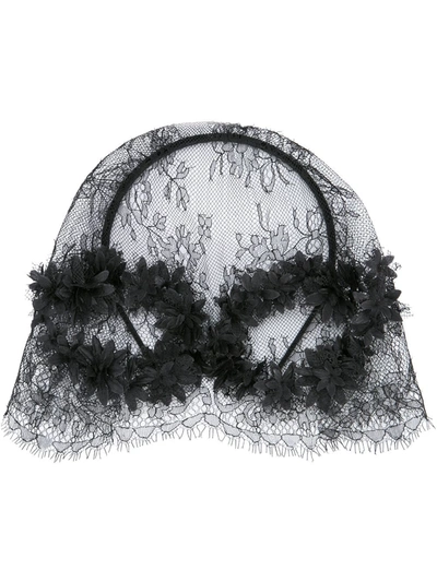 Maison Michel Pola Floral-lace Hat In Black