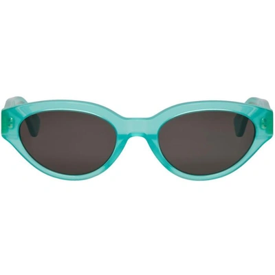 Super Green And Black Cr39 Drew Sunglasses In Turquoise