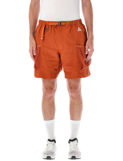 Nike Orange Snowgrass Shorts In 246 Dark Russet/mona