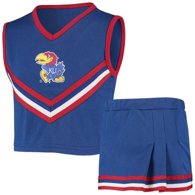 Little King Kids' Girls Youth Royal Kansas Jayhawks Two-piece Cheer Set