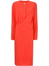 Lemaire Asymmetric Shirt Dress - Red