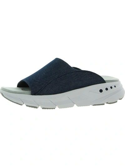 Easy Spirit Mari 7 Womens Denim Slip On Slide Sandals In Blue