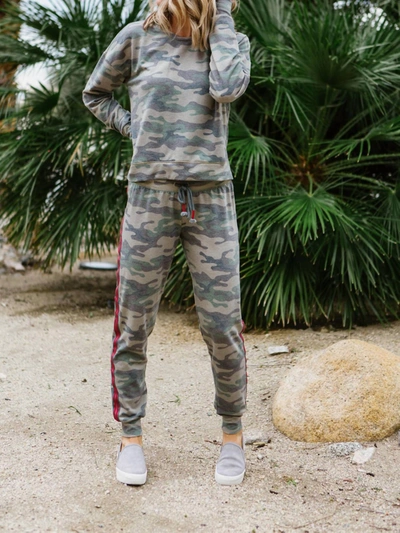 Pj Salvage Kind Is Cool Long Sleeve Top In Camo In Multi