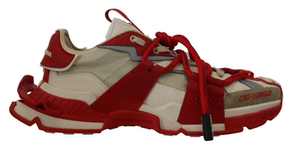 Dolce & Gabbana Space Dg-5862 Red Beige Sneakers Men's Shoes