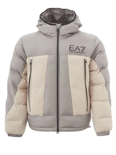 Ea7 Beige/grey Quilted Jacket