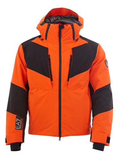 Ea7 Neon Orange Quilted Technical Jacket