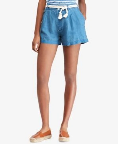 Polo Ralph Lauren Linen Shorts In Indigo Blue