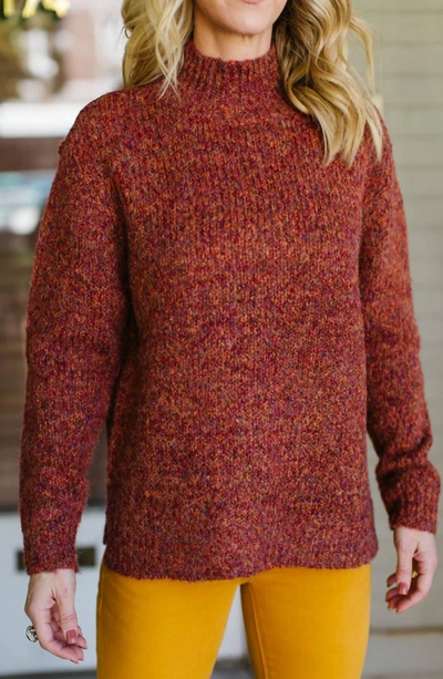 Rd Style Mock Neck Sweater In Rust In Multi