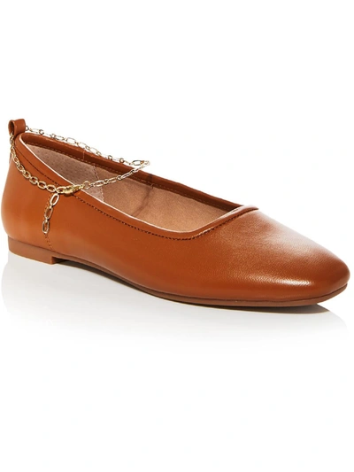 Aqua Gabby Womens Leather Dressy Loafers In Brown