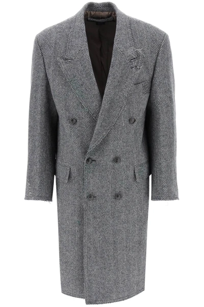 Andersson Bell 'moriens' Double Breasted Coat In Grey