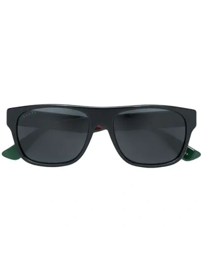 Gucci Rectangular-frame Acetate Sunglasses In Black