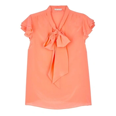 Alice And Olivia Laney Peach Silk Blouse