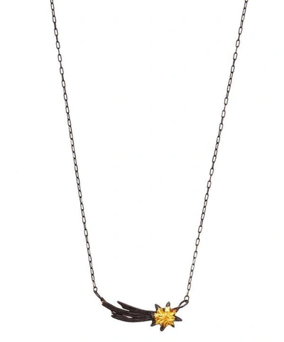 Acanthus Oxidised Silver Shooting Star Necklace In Gold