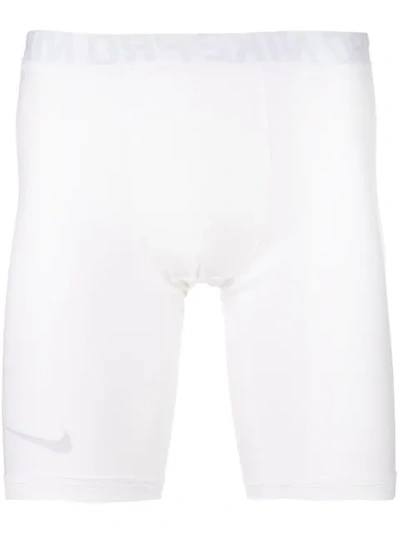 Nike Pro Compression Shorts In White