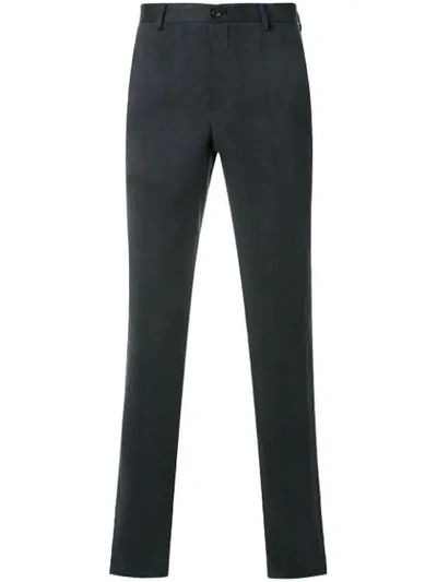 Giorgio Armani Long Fitted Trousers In Grey