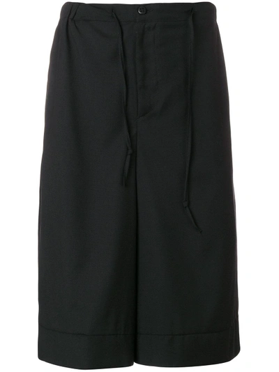 Sartorial Monk Wide-leg Shorts In Black