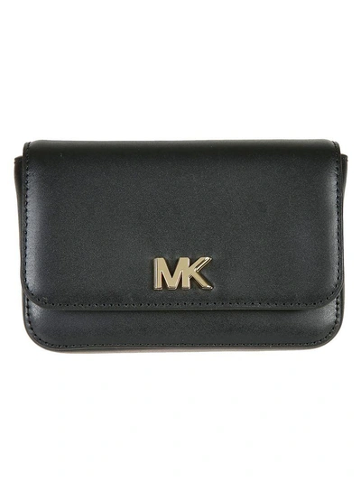 Michael Kors Logo Plaque Belt Bag In Black