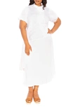 Buxom Couture Asymmetric Ruffle Dress In White