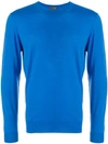 Drumohr Crew Neck Fitted Jumper In Blue