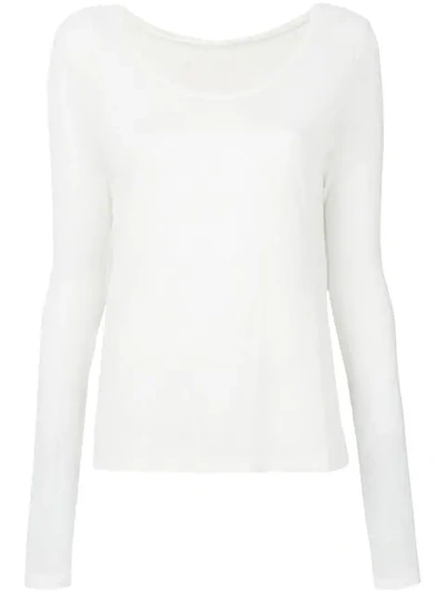 Kristensen Du Nord Scoop Neck Sweater In White