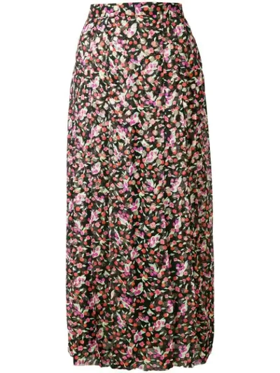 Barbara Bui Floral Flared Midi Skirt In Multicolour