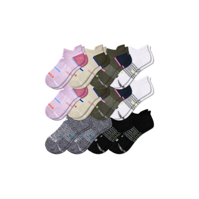 Bombas All-purpose Performance Ankle Sock 12-pack In Lilac Black Mix
