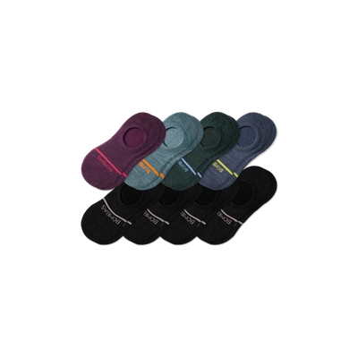 Bombas Lightweight Merino Wool Blend No Show Sock 8-pack In Agate Black Mix