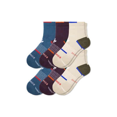 Bombas All-purpose Performance Quarter Sock 6-pack In Lake Husk Mix