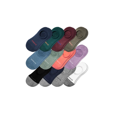 Bombas Cushioned No Show Sock 12-pack In Navy Olive Mix
