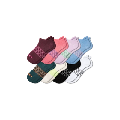 Bombas Ankle Sock 8-pack In Lilac Pink Mix