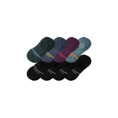 Bombas Lightweight Merino Wool Blend No Show Sock 8-pack In Agate Black Mix