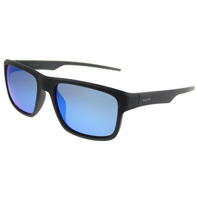Polaroid Pld 3018/s Dl5 Jy Unisex Rectangle Sunglasses In Blue