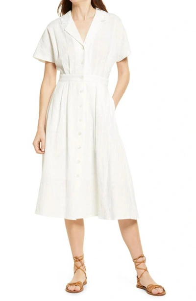 Frnch Alexandra Woven Dress In Blanc In White