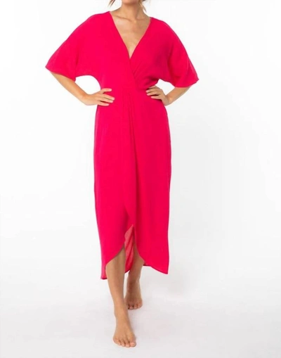 Lovestitch Wandering Knot Front Maxi Dress In Hot Pink