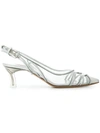 Casadei Vinyl Slingback Pumps - Metallic